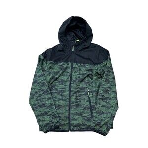 Champion Women’s‎ Matrix Green Black Colorblock Hooded Windbreaker Jacket Size L